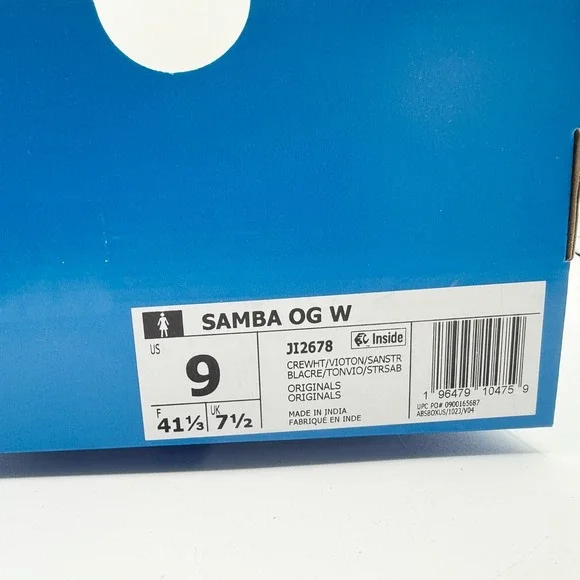 Adidas Samba OG W Leather Size 9 Womens Cream/Violet/Sand JI2678 - Picture 12 of 12